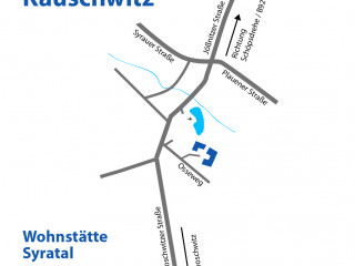 Karte: Anfahrt an die Wohnstätte Syratal in Kauschwitz
